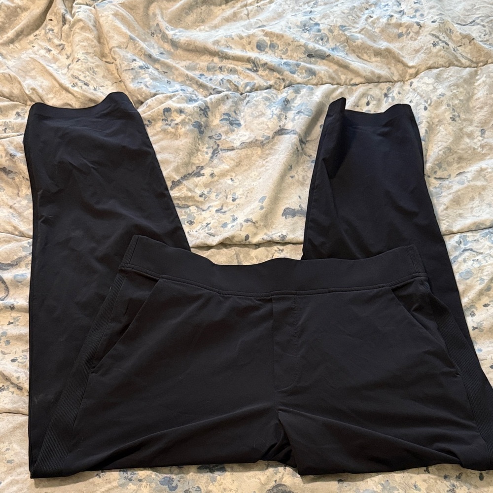Athleta Brooklyn Black Ribbed Waist Pants